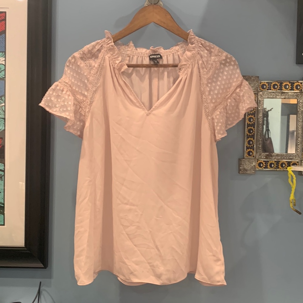 Dusty Rose colored Express M blouse